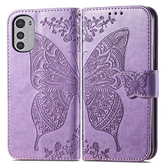 Custodia Portafoglio In Pelle Farfalla Cover con Supporto per Motorola Moto E32s Lavanda