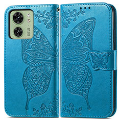 Custodia Portafoglio In Pelle Farfalla Cover con Supporto per Motorola Moto Edge (2023) 5G Blu