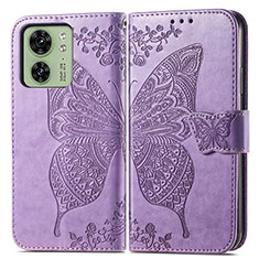 Custodia Portafoglio In Pelle Farfalla Cover con Supporto per Motorola Moto Edge (2023) 5G Lavanda