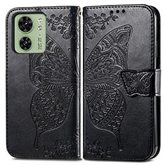 Custodia Portafoglio In Pelle Farfalla Cover con Supporto per Motorola Moto Edge (2023) 5G Nero