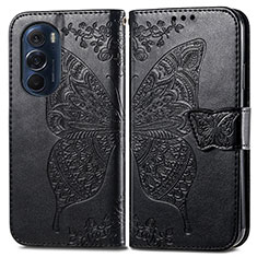 Custodia Portafoglio In Pelle Farfalla Cover con Supporto per Motorola Moto Edge X30 5G Nero