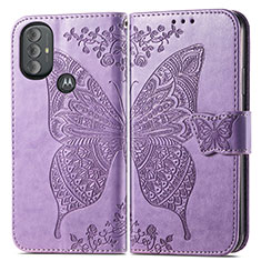 Custodia Portafoglio In Pelle Farfalla Cover con Supporto per Motorola Moto G Power (2022) Lavanda