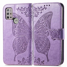 Custodia Portafoglio In Pelle Farfalla Cover con Supporto per Motorola Moto G10 Lavanda