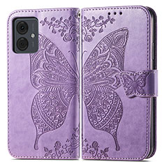 Custodia Portafoglio In Pelle Farfalla Cover con Supporto per Motorola Moto G14 Lavanda