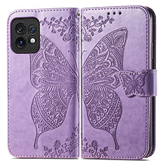 Custodia Portafoglio In Pelle Farfalla Cover con Supporto per Motorola Moto X40 5G Lavanda