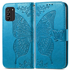 Custodia Portafoglio In Pelle Farfalla Cover con Supporto per Nokia G100 Blu