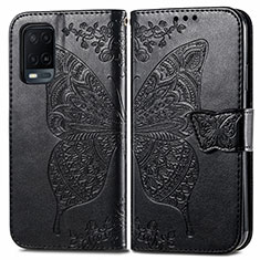 Custodia Portafoglio In Pelle Farfalla Cover con Supporto per Oppo A54 4G Nero