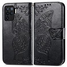 Custodia Portafoglio In Pelle Farfalla Cover con Supporto per Oppo A94 4G Nero