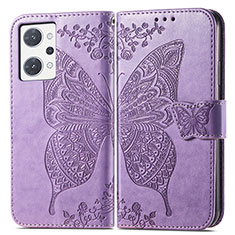 Custodia Portafoglio In Pelle Farfalla Cover con Supporto per Oppo Reno7 A Lavanda