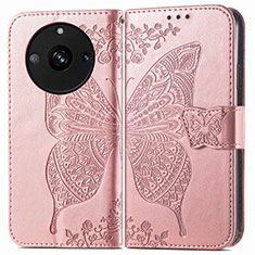 Custodia Portafoglio In Pelle Farfalla Cover con Supporto per Realme Narzo 60 Pro 5G Oro Rosa