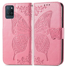 Custodia Portafoglio In Pelle Farfalla Cover con Supporto per Realme V11s 5G Rosa Caldo