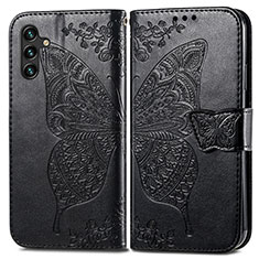 Custodia Portafoglio In Pelle Farfalla Cover con Supporto per Samsung Galaxy A04s Nero