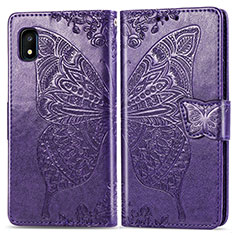 Custodia Portafoglio In Pelle Farfalla Cover con Supporto per Samsung Galaxy A10e Viola