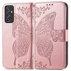 Custodia Portafoglio In Pelle Farfalla Cover con Supporto per Samsung Galaxy A15 4G Rosa