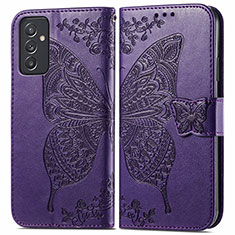 Custodia Portafoglio In Pelle Farfalla Cover con Supporto per Samsung Galaxy A15 LTE Viola