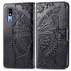 Custodia Portafoglio In Pelle Farfalla Cover con Supporto per Samsung Galaxy A2 Core A260F A260G Nero