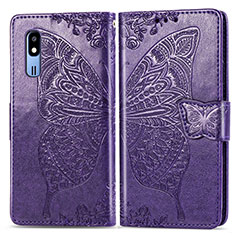 Custodia Portafoglio In Pelle Farfalla Cover con Supporto per Samsung Galaxy A2 Core A260F A260G Viola