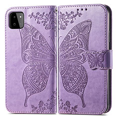 Custodia Portafoglio In Pelle Farfalla Cover con Supporto per Samsung Galaxy A22 5G Lavanda