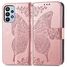 Custodia Portafoglio In Pelle Farfalla Cover con Supporto per Samsung Galaxy A23 4G Rosa