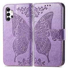 Custodia Portafoglio In Pelle Farfalla Cover con Supporto per Samsung Galaxy A32 4G Lavanda