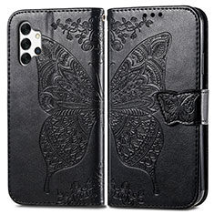 Custodia Portafoglio In Pelle Farfalla Cover con Supporto per Samsung Galaxy A32 4G Nero