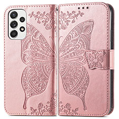 Custodia Portafoglio In Pelle Farfalla Cover con Supporto per Samsung Galaxy A33 5G Rosa