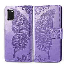 Custodia Portafoglio In Pelle Farfalla Cover con Supporto per Samsung Galaxy A41 Lavanda