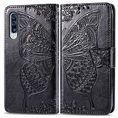 Custodia Portafoglio In Pelle Farfalla Cover con Supporto per Samsung Galaxy A50S Nero