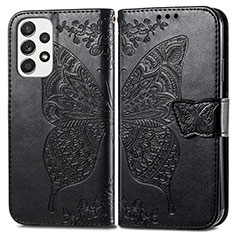 Custodia Portafoglio In Pelle Farfalla Cover con Supporto per Samsung Galaxy A53 5G Nero