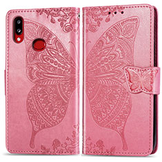 Custodia Portafoglio In Pelle Farfalla Cover con Supporto per Samsung Galaxy M01s Rosa Caldo