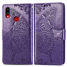 Custodia Portafoglio In Pelle Farfalla Cover con Supporto per Samsung Galaxy M01s Viola