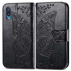 Custodia Portafoglio In Pelle Farfalla Cover con Supporto per Samsung Galaxy M02 Nero