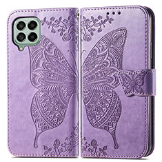 Custodia Portafoglio In Pelle Farfalla Cover con Supporto per Samsung Galaxy M53 5G Lavanda