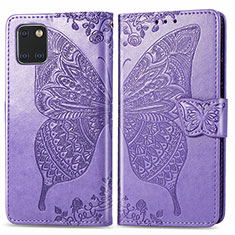 Custodia Portafoglio In Pelle Farfalla Cover con Supporto per Samsung Galaxy M60s Lavanda