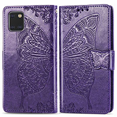 Custodia Portafoglio In Pelle Farfalla Cover con Supporto per Samsung Galaxy Note 10 Lite Viola