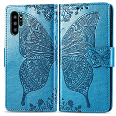 Custodia Portafoglio In Pelle Farfalla Cover con Supporto per Samsung Galaxy Note 10 Plus 5G Blu