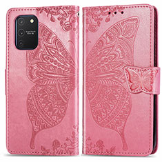 Custodia Portafoglio In Pelle Farfalla Cover con Supporto per Samsung Galaxy S10 Lite Rosa Caldo
