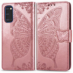 Custodia Portafoglio In Pelle Farfalla Cover con Supporto per Samsung Galaxy S20 5G Rosa