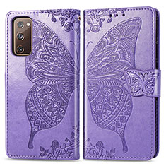 Custodia Portafoglio In Pelle Farfalla Cover con Supporto per Samsung Galaxy S20 FE 4G Lavanda