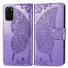 Custodia Portafoglio In Pelle Farfalla Cover con Supporto per Samsung Galaxy S20 Plus 5G Lavanda