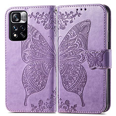 Custodia Portafoglio In Pelle Farfalla Cover con Supporto per Xiaomi Poco X4 NFC Lavanda