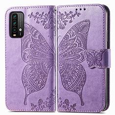 Custodia Portafoglio In Pelle Farfalla Cover con Supporto per Xiaomi Redmi 9 Power Lavanda