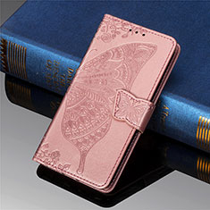 Custodia Portafoglio In Pelle Farfalla Cover con Supporto per Xiaomi Redmi 9 Prime India Rosa
