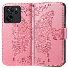 Custodia Portafoglio In Pelle Farfalla Cover con Supporto per Xiaomi Redmi K60 Ultra 5G Rosa Caldo