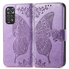 Custodia Portafoglio In Pelle Farfalla Cover con Supporto per Xiaomi Redmi Note 12 Pro 4G Lavanda