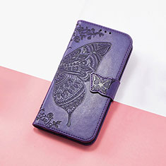 Custodia Portafoglio In Pelle Farfalla Cover con Supporto S01D per HTC U23 5G Viola