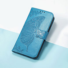 Custodia Portafoglio In Pelle Farfalla Cover con Supporto S01D per Huawei Enjoy 50 Blu