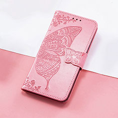 Custodia Portafoglio In Pelle Farfalla Cover con Supporto S01D per Huawei Enjoy 50 Pro Rosa Caldo