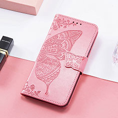 Custodia Portafoglio In Pelle Farfalla Cover con Supporto S01D per Huawei Honor 60 5G Rosa Caldo