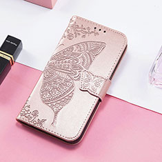 Custodia Portafoglio In Pelle Farfalla Cover con Supporto S01D per Huawei Honor 60 Pro 5G Oro Rosa